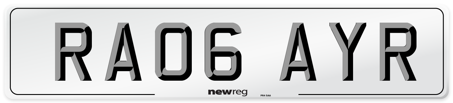 RA06 AYR Number Plate from New Reg